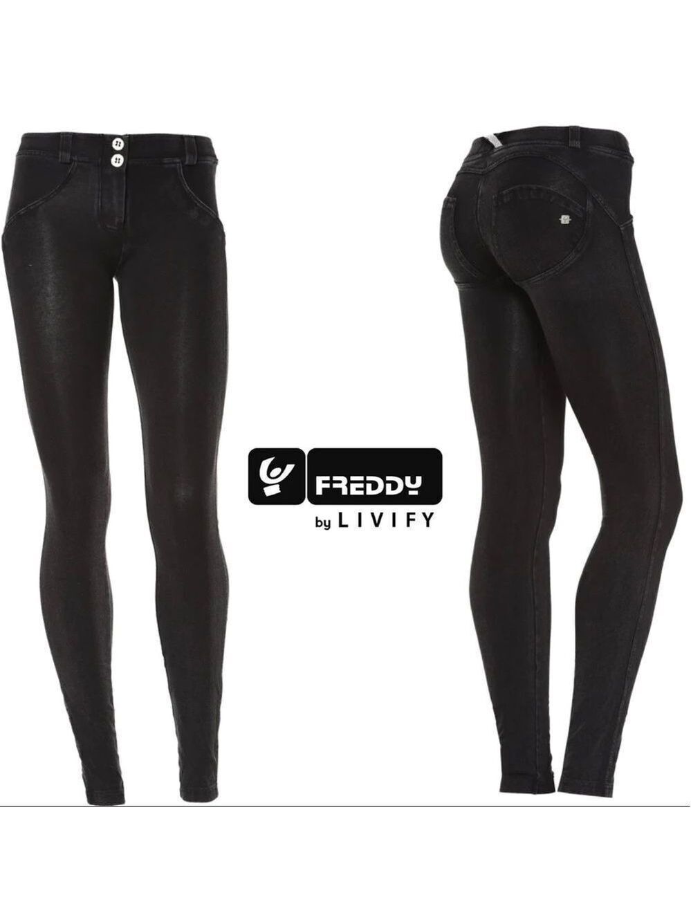 𝅺freddy WR.UP® DENIM Low Rise Full Length Black Rinse Sz XS